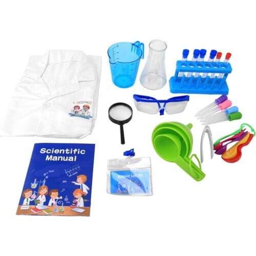Kids Science Kit, Kids Science Experiment Kit with Lab Coat DIY Chemistry Set Scientist Costume Dress Up
