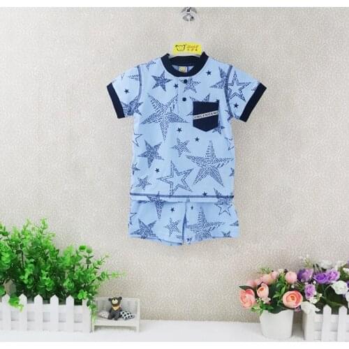 Baby short sleeve t shirt and shorts 2 pieces clothes set for 1 to 5 years old baby