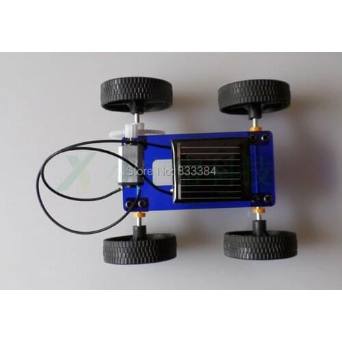 HOT SALE!! 2pcs DIY blue mini solar car Model mini of delight toy car for teenage enlightenment