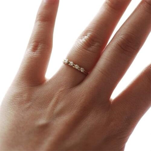 14K Gold Filled Zircon Ring Gold Jewelry Boho Knuckle Ring Anillos Mujer Minimalistic Stacking Bohemian Ring for Women