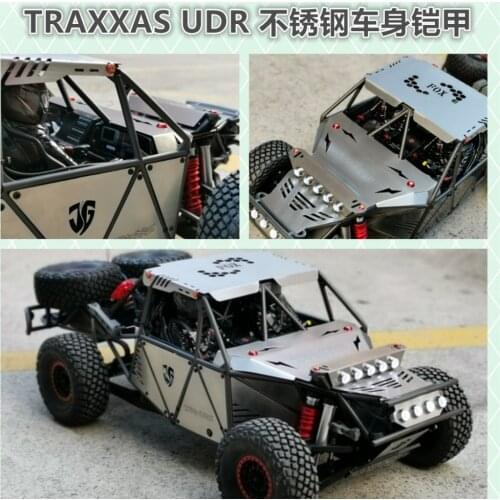 Stainless steel hull armor hood top cover side panel LED replace car shell for 1/7 Traxxas UDR Unlimited Desert Racer