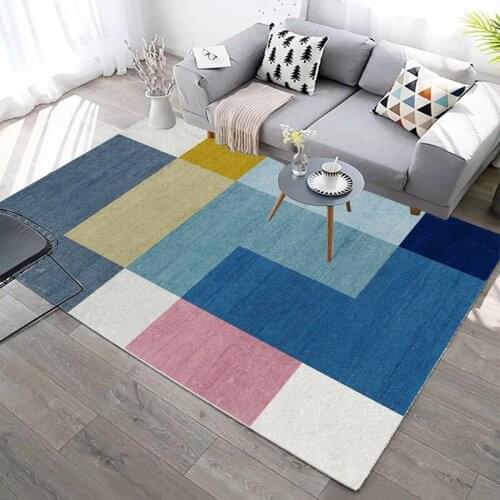 Nordic Carpet Rug For Living Room Modern Printing 3d Geometric Floor Rug Non-slip Antifouling Carpet For Parlor Factory Supply