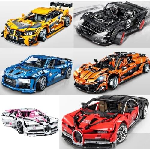 ZY-Wisdom City Mini Car Particle 1:10 Model Building Blocks Bugatti racing Car Gifts Bricks education Toys For Children