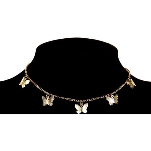 Multilayer Pendant Butterfly Necklace Moon Star Charm Necklace Necklace Boho Jewelry Valentines Day Gift