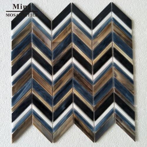 Strip stained glass tile mosaic pattern