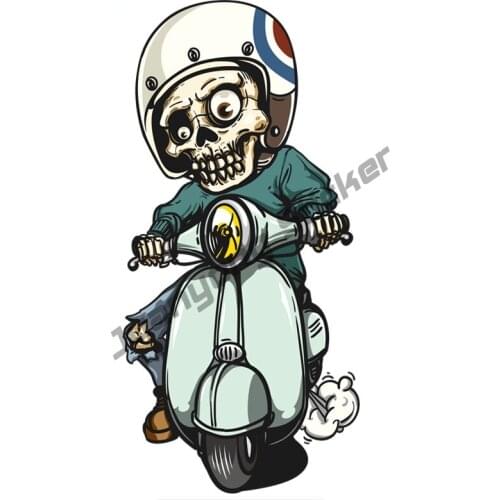 Cartoon Graffiti Anime Car Sticker Skull Skeleton Ride Colorful Auto Decals Funny Bumper Window Cover scratches Decor KK12x9cm