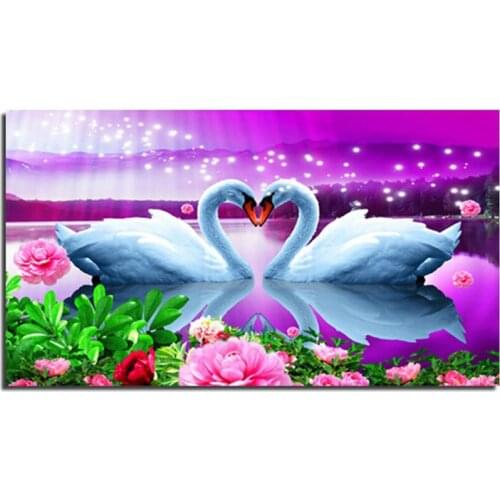 Swan 30X50cm Full 3D DIY Diamond Embroidery Diamond Mosaic Diamond Cross Stitch Crystal Diamond Sets Home Decorative