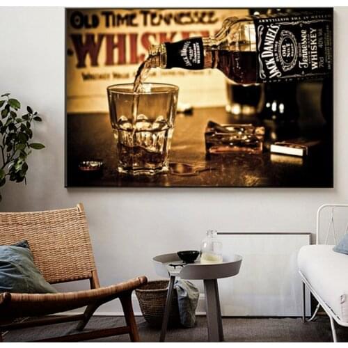 Whiskey Drinks Wall Posters And Prints Modern Pouring wine Canvas Painting Bar Decorative Cuadros Wall Art Pictures Home Decor