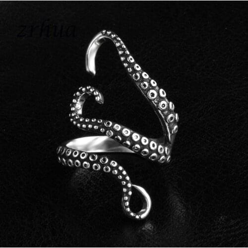 ZRHUA Resizable Rings for Women Octopus Anillos Female Unique Jewellery 925 Silver Aneis Femininos Anel Gifts for Party Birthday