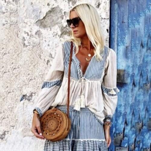 Beach Cover Up For Women Suit 2021 New Striped Elegant Fashion Chiffon Printed Loose V-Neck Sunscreen Two-Piece Suit