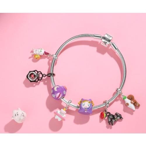 Authentic 925 Silver Wizarding World Series Ghost Warrior Witch Patron Saint Charms for Jewelry Making Fits JIUHAO DIY Bracelet