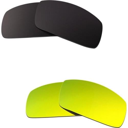 HKUCO For Canteen (2006) Sunglasses Polarized Replacement Lenses 2 Pairs Black & Gold