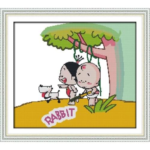 PUCCA go hunting cross stitch kit 14ct 11ct count print canvas stitching embroidery DIY handmade needlework