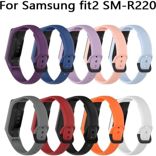 Soft Silicone Wrist Straps For Samsung Galaxy Fit 2 SM-R220 Watch Bracelet Replacement Sport Band Straps Watchband For Samsung