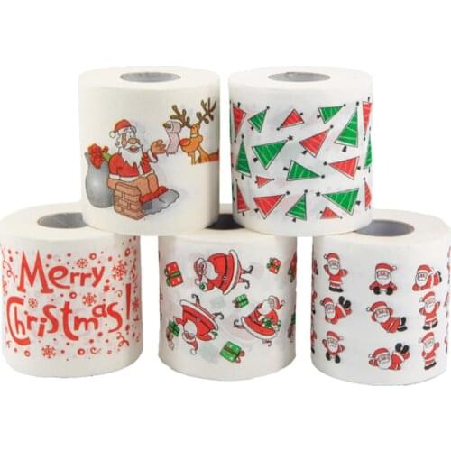 Christmas Pattern Roll Paper Merry Christmas Decor for Home 2020 Christmas Ornaments Xmas Gifts Navidad Natal New Year 2021