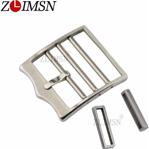 ZLIMSN 22mm Watchbands Buckle Silver Solid Stainless Steel Watch Clasp And Loop Strap Accessories