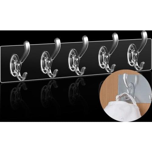 Strong Loading Wall Hooks Kitchen Accessories Organizer Hangers Behind Door Keys Tower Cloth Hanger Hooks Bathroom Accessories