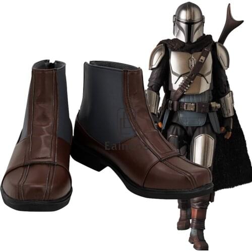 Movie The Mandalorian Cosplay Halloween Party Shoes Fancy Custom-made Boots