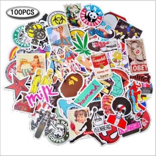 10/30/50/100pcs Stickers Cartoon Waterproof Diy Cute Graffiti Sticker for Luggage Bike Notebook Car Laptop Guitar Decals