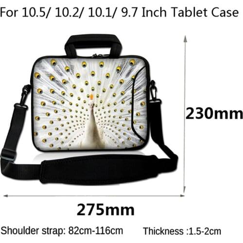 High Quality Messenger Briefcase Handbag Sleeve Tablet Bag Women Girls Prints Netbook Case For iPad Pro 10.5", iPad 2 3 4 Case