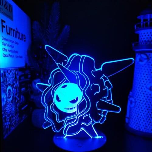 Pokemon LED Night Light for Children Pocket Water Ice Type Monstor Cloyster 3d Light for Kids Room Decor Manga Cartoon Lamparas