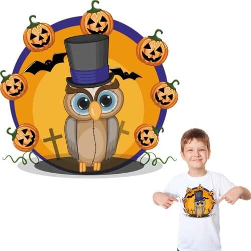 Halloween Style Owls Iron On Patches Iron On Fashion Diy Accessory Clothes Heat Transfer Stickers Patterns For Clothing