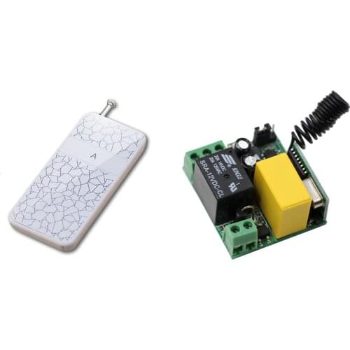 Smart Home AC 220V RF Wireless Remote Control Switch Power Wireless Switch 1CH Relay Receiver & White Transmitter 315/433.92Mhz