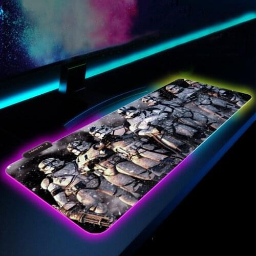 Star Battle Large LED Light RGB Waterproof Gaming Mouse Pad USB Wired Gamer Mousepad Mice Mat 7 Dazzle Colors for Computer PC