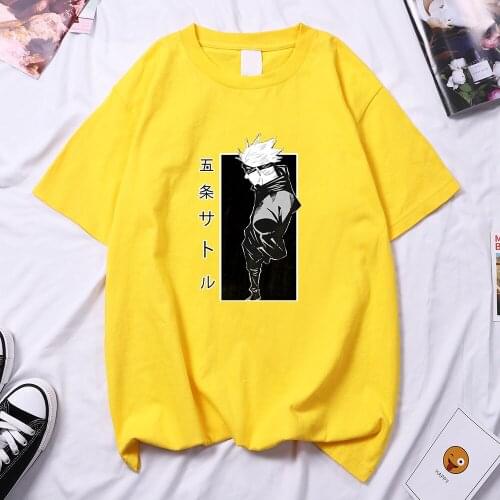 Satoru Gojo Funny Graphic Anime Woman T Shirt Harajuku Vintage T-Shirt Korean Style T-Shirts 2021 Summer Women Short Sleeve Tops