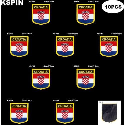 National Flag Patch Hook Loop Croatia Badges Armband 3D Stick on Jacket Backpack Stickers