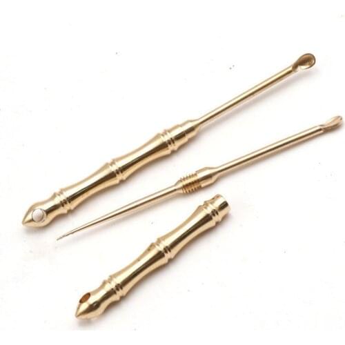 1pcs Portable Steel Copper Ear Pick Cleaner Durable Ear Wax Curette Remover Cleaner Care Tool Ear Cleaning Accessories