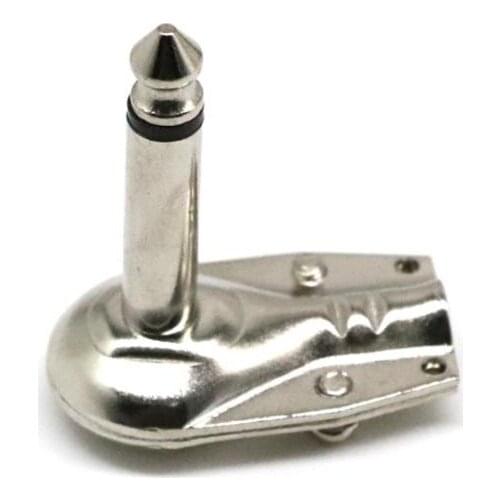 10pcs 1/4" 6.35mm Mono Right Angle Guitar Plug Flat Male To Female Connector