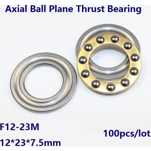 100pcs/lot Axial Ball Plane Thrust Bearing F12-23M 12×23×7.5mm Miniature plane ball bearing 12*23*7.5mm