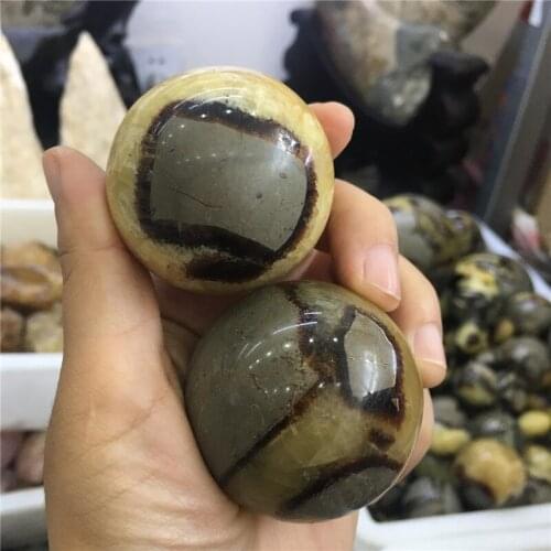 2pcs lucky stone beautiful natural stones and minerals septarium ball healing crystals sphere for home decoration