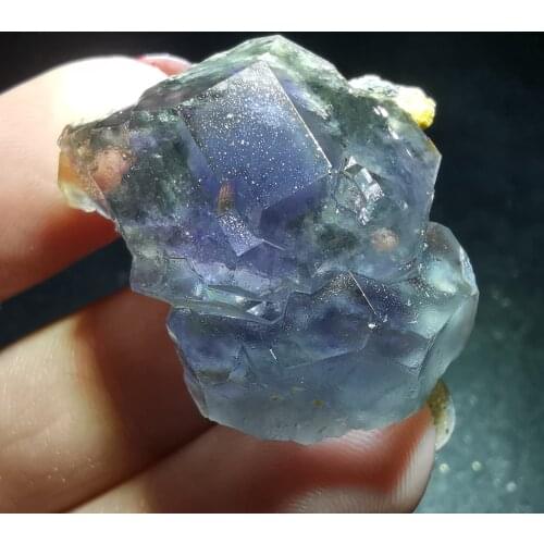 21gNatural rare purple fluorite cluster mineral geology teaching specimen aura HEALING CRYSTAL QUARTZ GEM home decoration