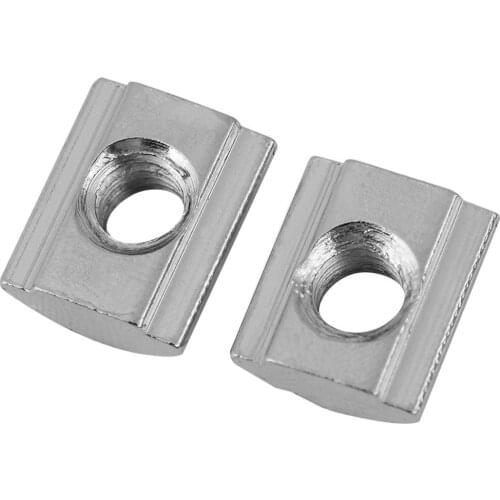 50pcs/lot Nickel Coated Carbon Steel Sliding T-slot slot Nut Rivet Aluminum Profile Accessories High Quality (EU20-M5)
