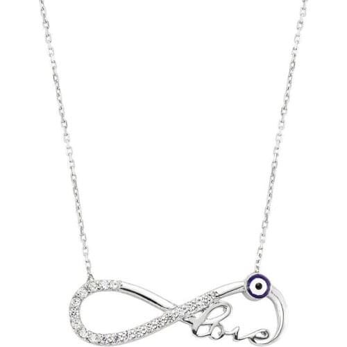 Amulet Infinity Love ,Necklace ,Silver, Stylish and High Quality, Fast Shipping, of Hundreds of Kinds Silver Necklaces