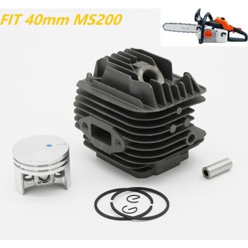 Chainsaw Rebuild Use Nikasil Plate 40mm Cylinder & Piston Pin Ring Circlip Kit Fits Stihl 020 T MS200 MS200T MS 200 200T Engine