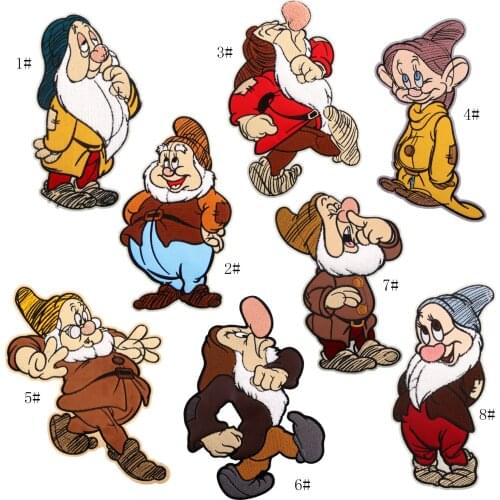 Large embroidery big patch dwarf cartoon patches for bag badges applique patches for clothing DE-284