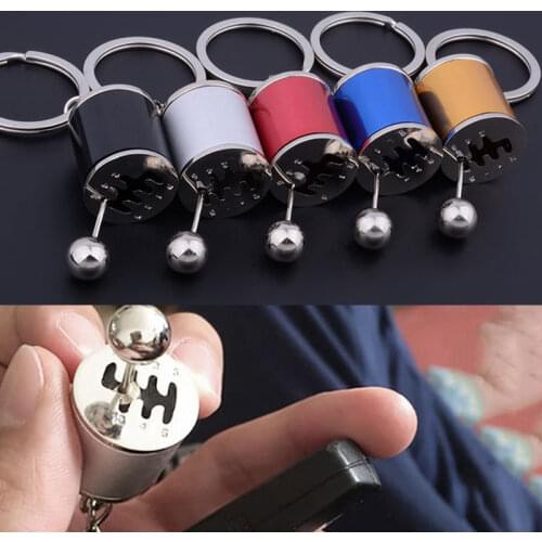 Key Chain Ring Fob Keyring Creative Car 6 Speed Gearbox Gear Shift Racing Tuning Model Keychain LXH