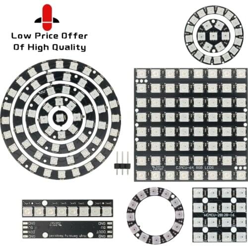 RGB LED Ring 1Bit 8Bit 12Bit 16Bit 24Bit WS2812 5050 RGB LED + Integrated Driver RGB LED Controller Module for Arduinos