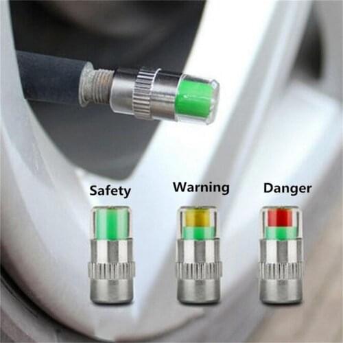 4x Car Tire Pressure Gauge Indicator Alert Monitoring Auto Valve Stem Cap Sensor Not For Motorcycle Accessories