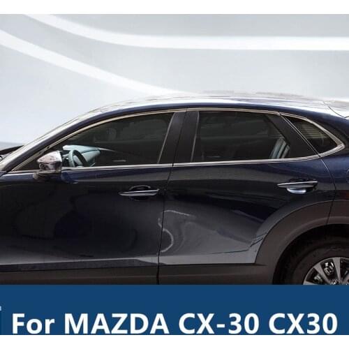 For MAZDA CX-30 CX30 Car Window trim strip modification special stainless steel window decorative bright strip body trim