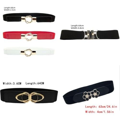 PU Leather Elastic Wide Belt for Women Stretch Thick Waist Belt for Dress Fashion Stretch women belts plus size