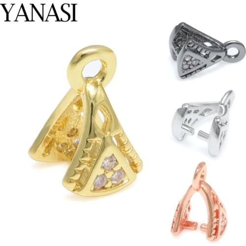 4 Pieces Jewelry Findings Accessories for Earring Jewelry DIY Crystal Agate Pendant Clasp Connectors Pinch Clip Bail