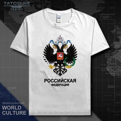 Russian Emblem Black Eagles T shirt Russia Arm of Coat T-shirt nation tshirt tops streetwear Sports RUS country flag RU tee Tops