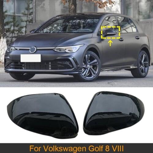 Gloss Black Rearview Mirror Covers Caps Shell For Volkswagen VW Golf 8 VIII 2021 Car Side Mirror Covers Caps Case ABS