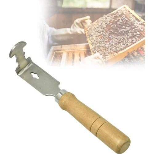 Beekeeping Tool Stainless Steel Wooden Handle Beehive Shovel Scraper Frame Cleaning Tool For Beekeeper Supplies Equipment