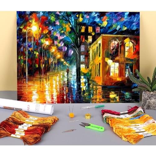 Oil Painting Style Only Love Pre-Printed 11CT Cross Stitch Kit DIY Embroidery DMC Threads Sewing Hobby Handicraft Needle