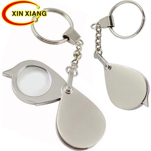 Zinc Alloy Keychain Type Pocket Magnifier Portable 15X Metal Pocket Magnifying Glass Foldable Mini Magnifier Loupe Reading Lupa